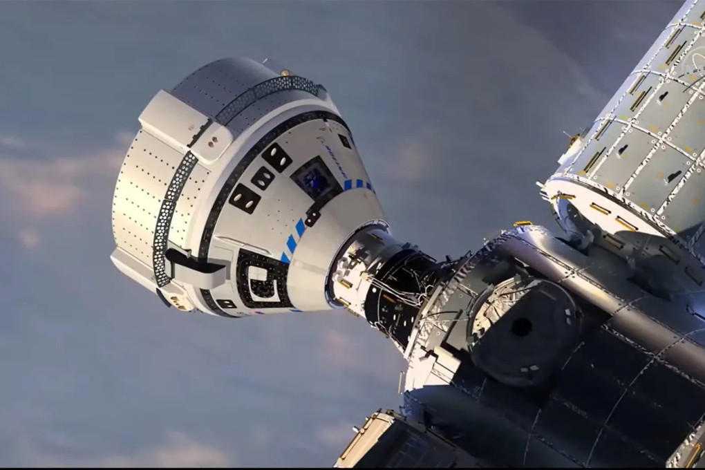 The Boeing CST-100 Starliner is shown docked to the International Space Station. Image: Boeing via TNS