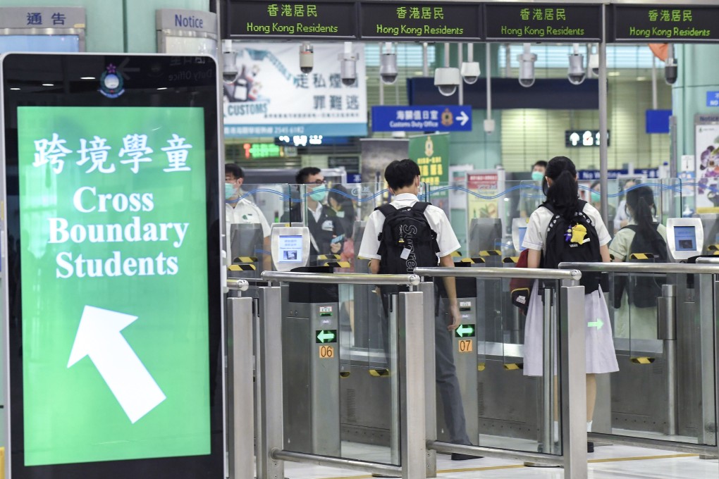 Cross-border students entering Hong Kong using the e-Channels at an immigration checkpoint. Photo: ISD
