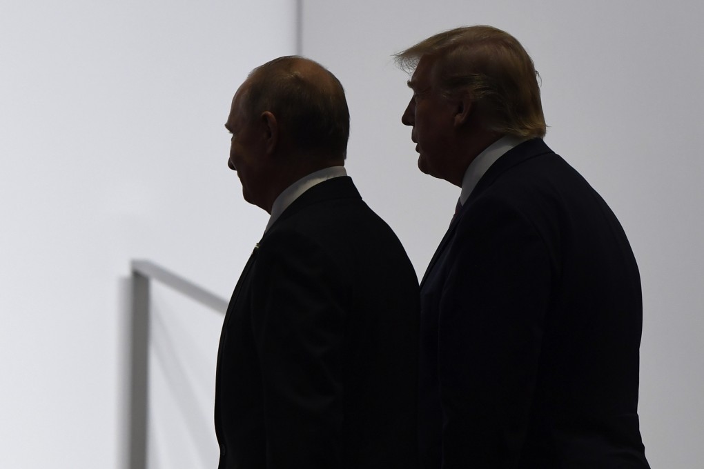 Donald Trump with Russian President Vladimir Putin in Japan in 2019. Photo: AP