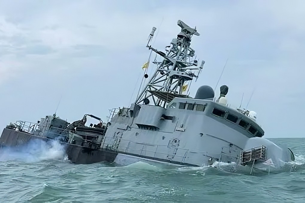 The KD Pendekar of the Royal Malaysian Navy sank off the coast of Johor on Sunday. Photo: X/NavyLookout