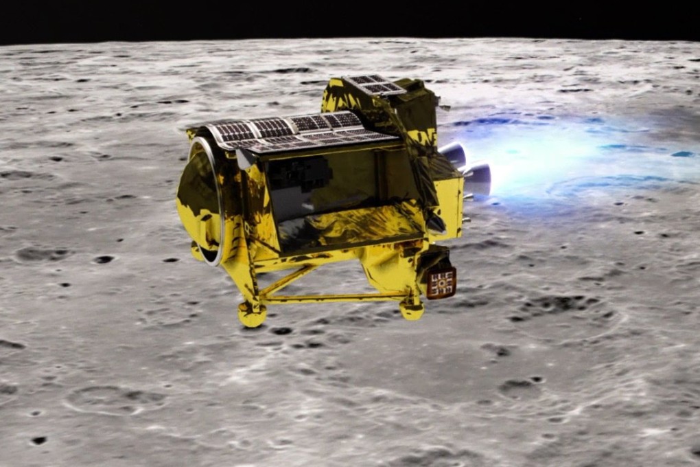An artist illustration of the SLIM (Smart Lander for Investigating Moon) cruising over the moon. Photo: EPA-EFE/JAXA
