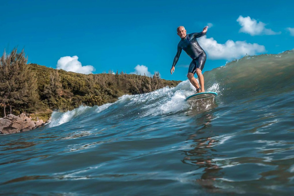 Italian surf coach and author Nik Zanella riding a wave at Xintan Bay in his home base of Hainan Island, China. Photo: courtesy Nik Zanella