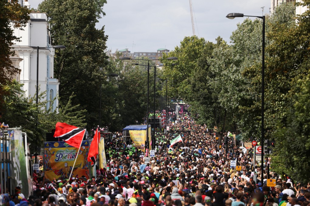 Revellers at the Notting Hill Carnival, in London on Sunday. Photo: Reuters