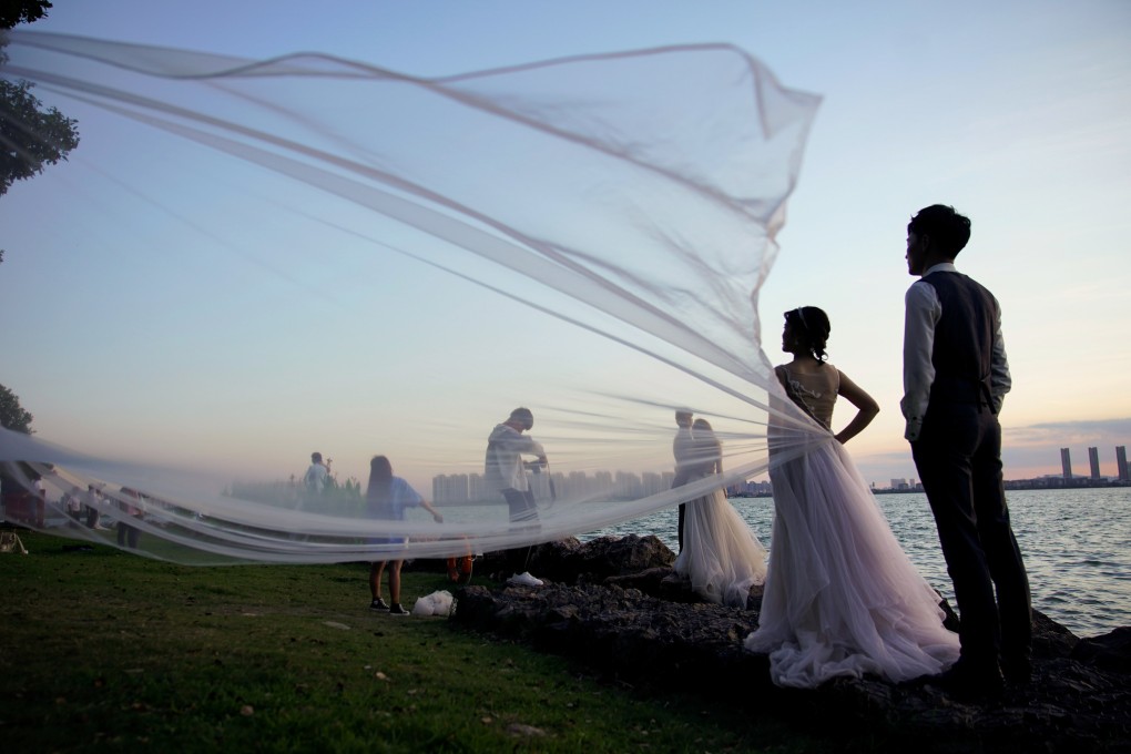 Wedding photo shoot in Suzhou, Jiangsu province, China. Photo: Reuters