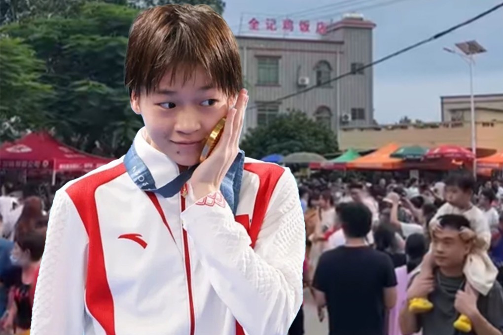 A travel agency in China is offering one-day, US$8 tours to the hometown of Olympic diving queen, Quan Hongchan. Photo: SCMP composite/Weibo/Sohu