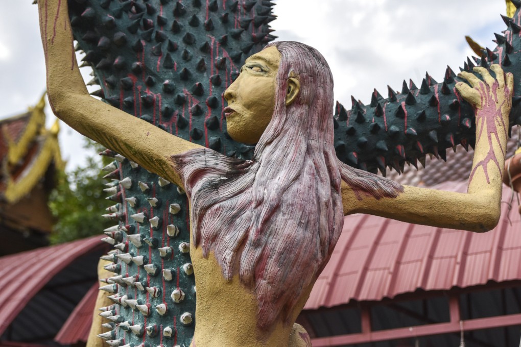 A creepy statute at Wat Mae Ead’s Purgatory Sculpture Garden, or “Hell Garden”, in Chiang Dao, northern Thailand, one of the stops on a 720km road trip loop from Chiang Mai that also takes in Phayao, Nan, Phrae and Lampang. Photo:  Ronan O’Connell