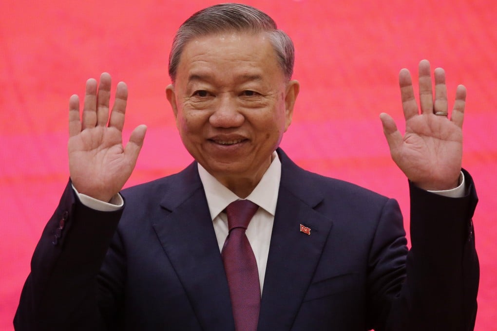 To Lam gestures at a press conference on August 3 after being elected general secretary of the Communist Party of Vietnam. Photo: EPA-EFE