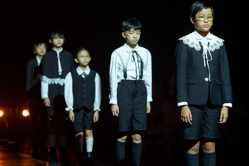 The five child actors in With Love, Medea’s Boys, a play in Cantonese loosely based on a work by 5th century BC Greek dramatist Euripides. Photo: courtesy of West Kowloon Cultural District Authority