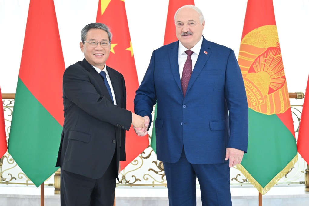 Chinese Premier Li Qiang (left) meets Belarusian President Alexander Lukashenko at the Palace of Independence in Minsk, Belarus, on August 22. Belarus has stepped up its engagement with China in recent years as it tries to lessen its dependence on neighbouring Russia. Photo: Xinhua