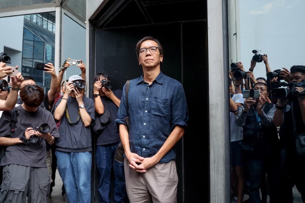 Stand News former editor-in-chief Chung Pui-kuen leaves Wan Chai Court after the verdict. Photo: Dickson Lee