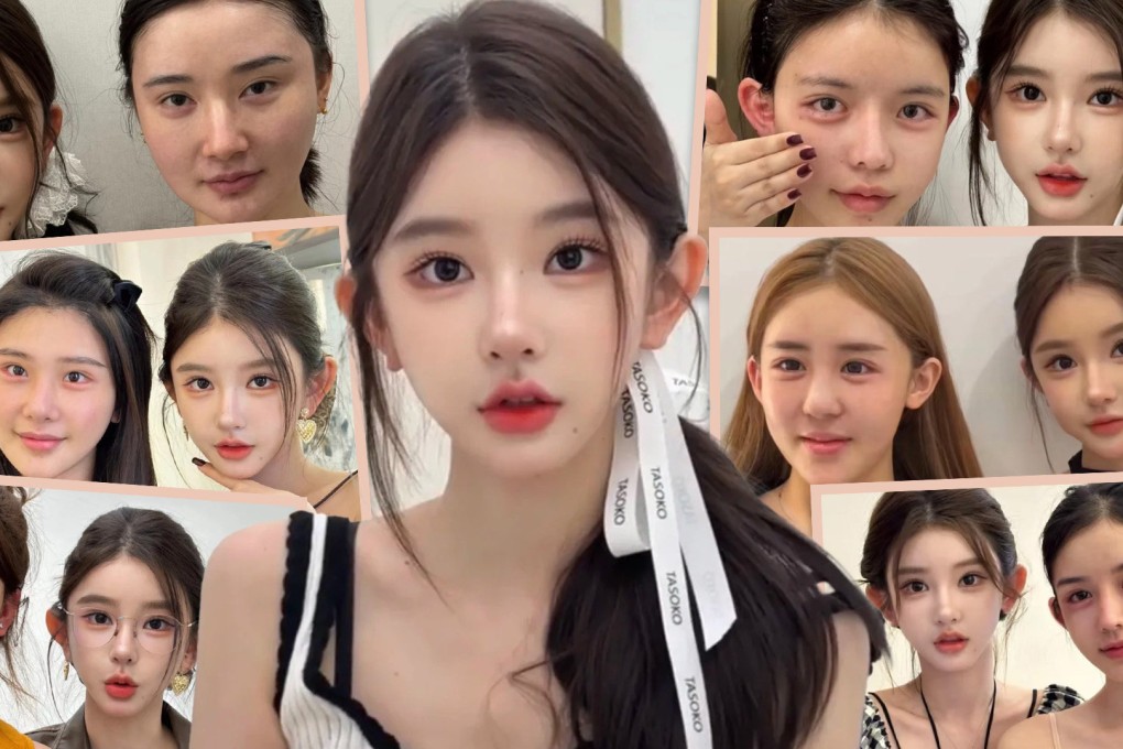 A “baby-faced” beauty influencer in China has inspired hundreds of her fans to spend money on getting the same facial look that she has. Photo: SCMP composite/Xiaohongshu