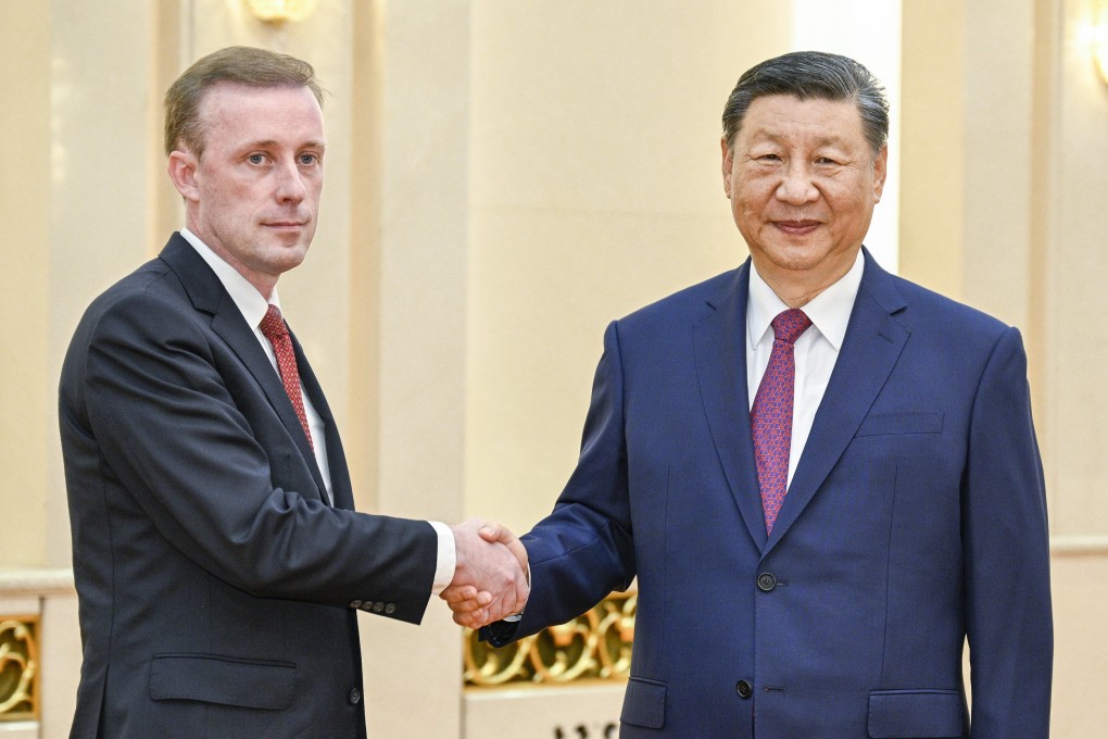 Chinese President Xi Jinping with US National Security Adviser Jake Sullivan. Sullivan’s Beijing meetings aimed to pave the way for a possible summit between Xi and US President Joe Biden, who steps down in January. Photo: Xinhua