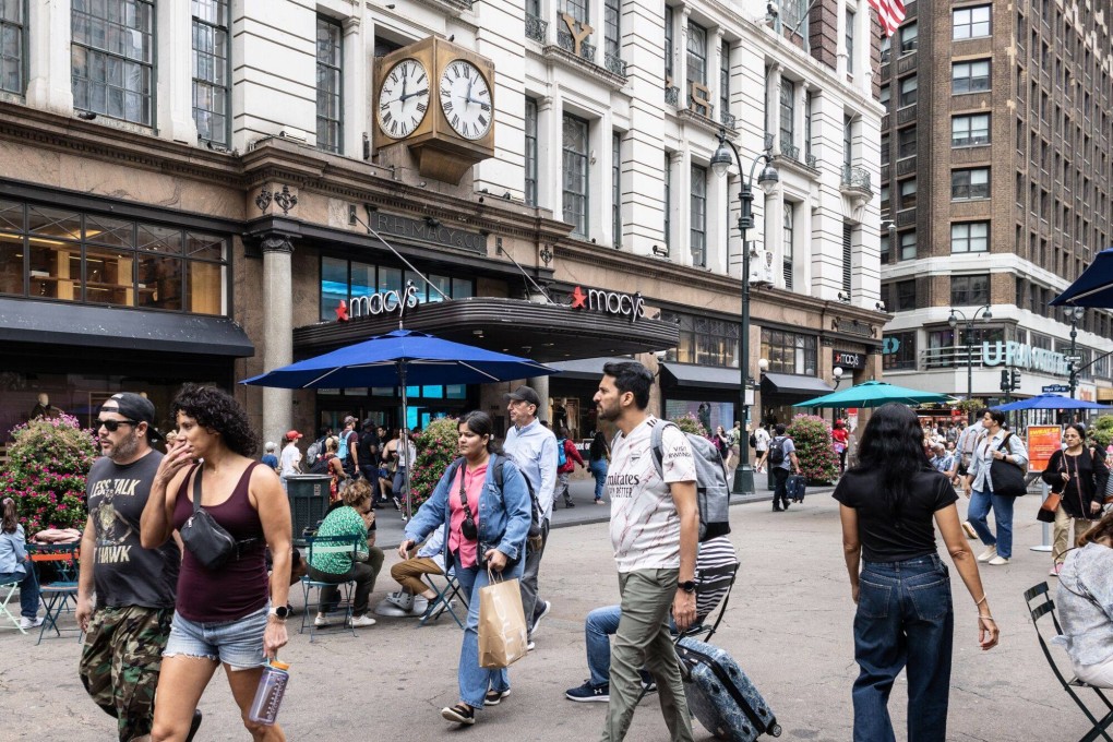 Shoppers outside the Macy’s flagship store in New York. Photo: Bloomberg