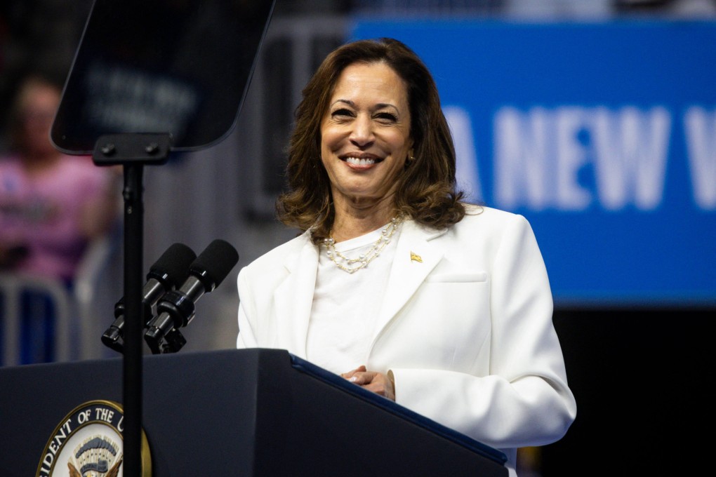 US Vice-President and presidential candidate Kamala Harris in Savannah, Georgia on Thursday. Photo: AFP