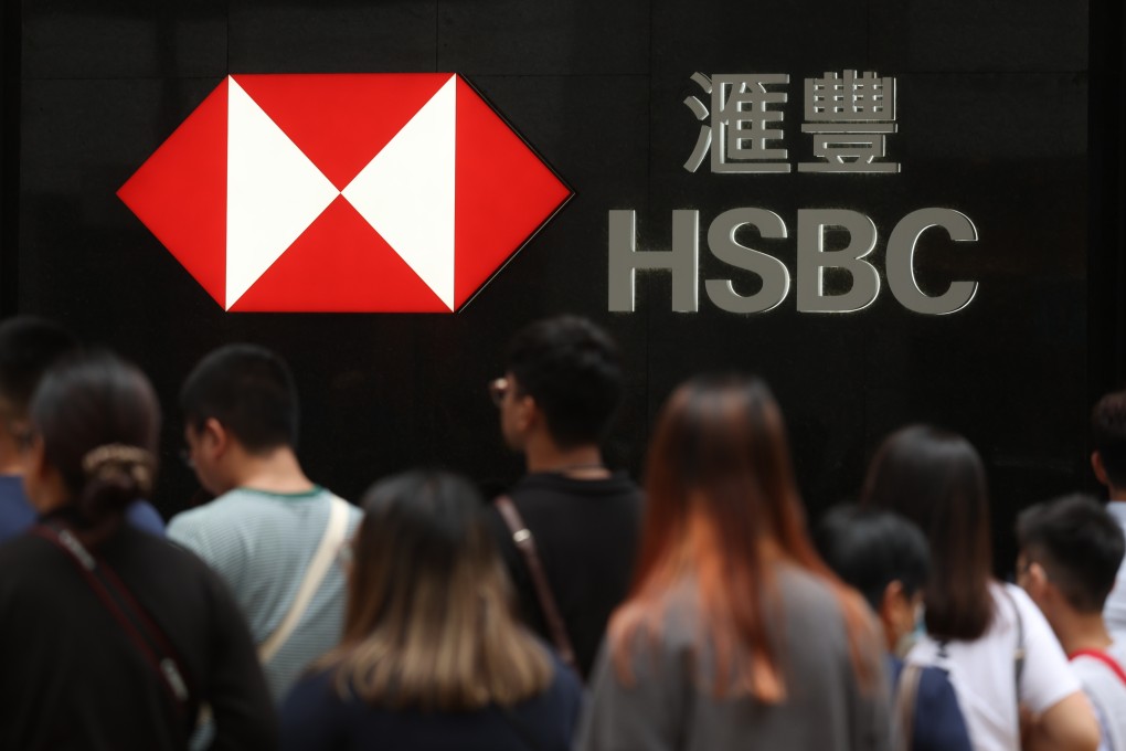 HSBC’s logo at Pedder Street in Hong Kong’s Central district on May 5, 2023. Photo: Yik Yeung-man