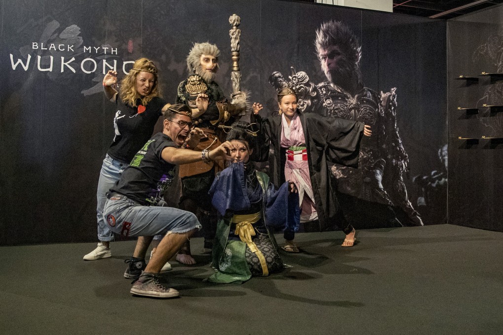 People pose for a photo at gamescom 2024 in Cologne, Germany, on August 22, following the launch of “Black Myth: Wukong”, the hit Chinese video game. Photo: Xinhua