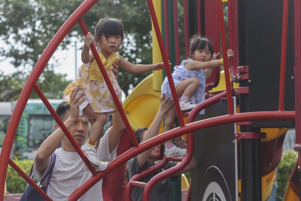 Children play at Sun Yat Sen Memorial Park in Sai Ying Pun on August 10. Photo: Edmond So