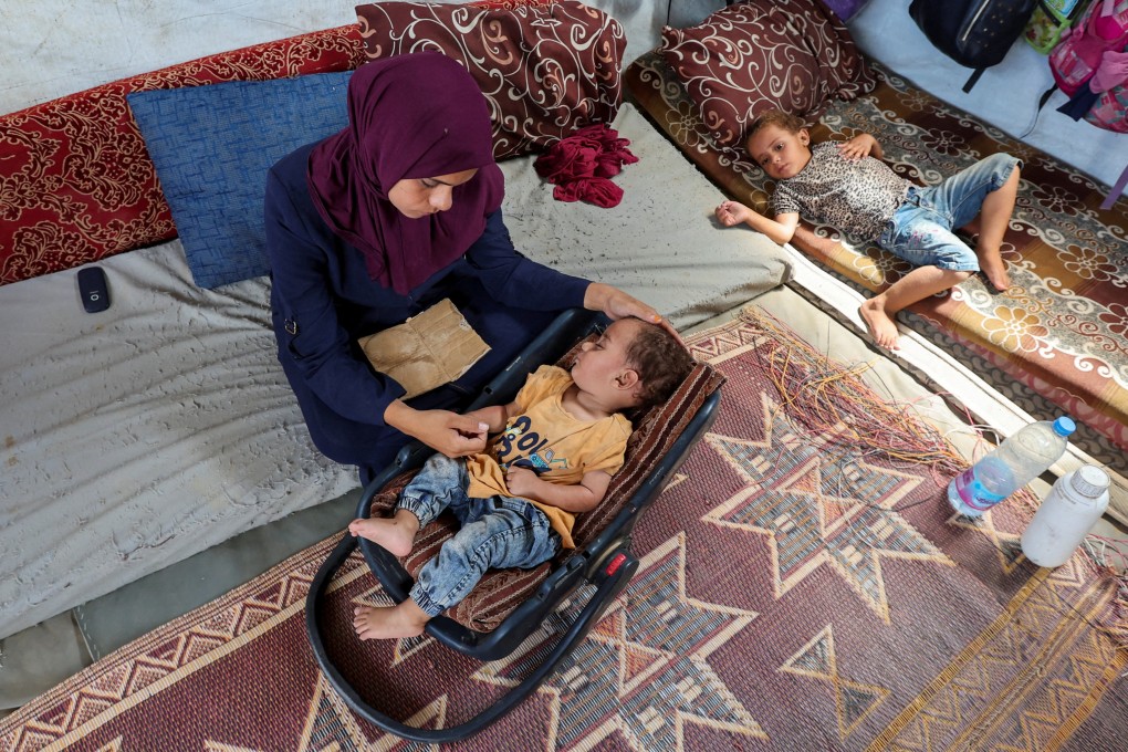 The mother of Palestinian boy Abdul Rahman Abu Al-Jidyan, who is the first person to contract polio in Gaza in 25 years. Photo: Reuters