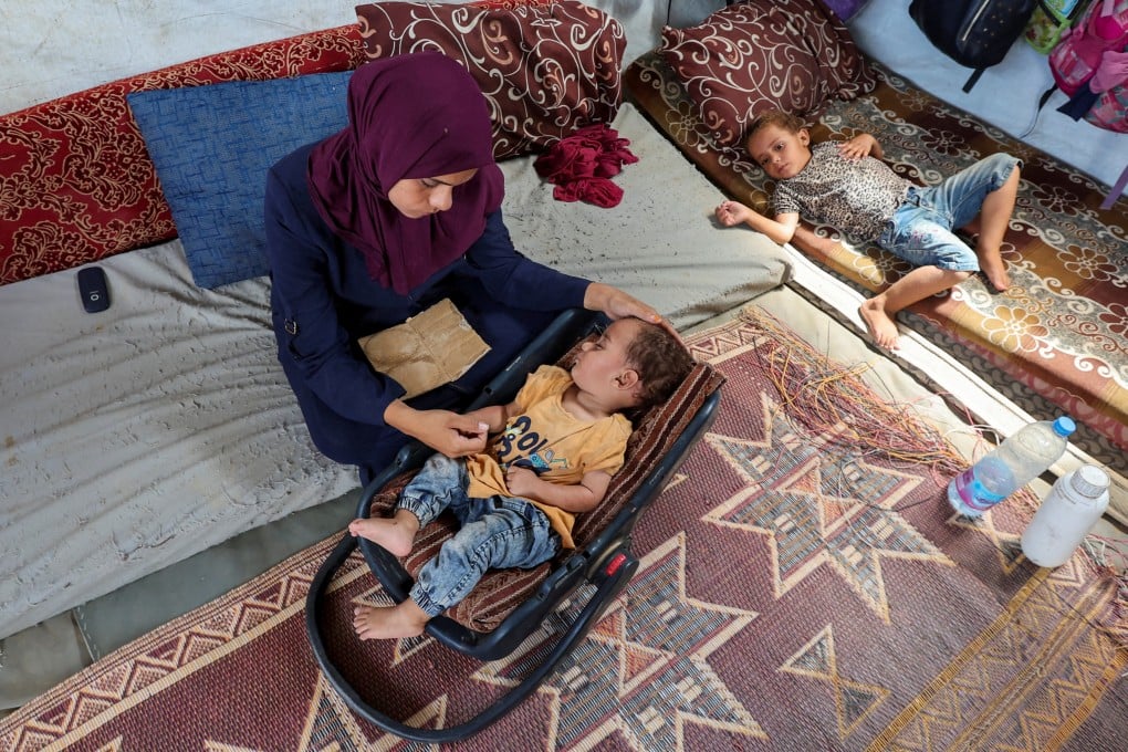 The mother of Palestinian boy Abdul Rahman Abu Al-Jidyan, who is the first person to contract polio in Gaza in 25 years. Photo: Reuters