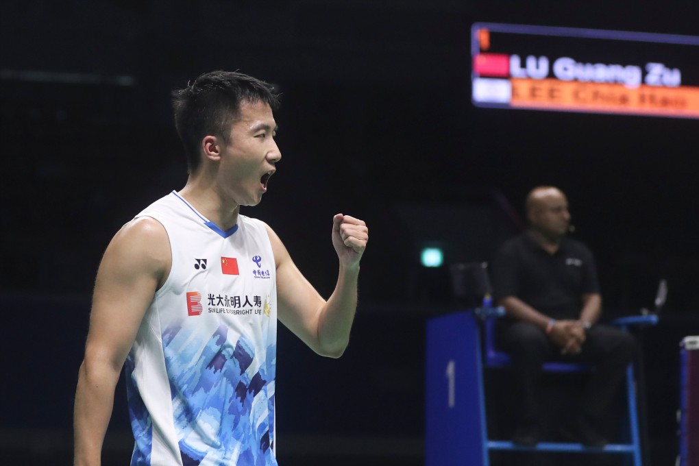 Lu Guangzu celebrates after being Lee Chia-hao in the final of the Korea Open. Photo: Xinhua