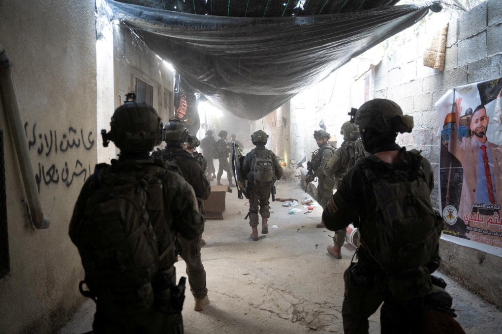 Members of the Israeli military operate in what they say is the Jenin area in the Israeli-occupied West Bank in an image released on Saturday. Photo: Israeli Army via Reuters