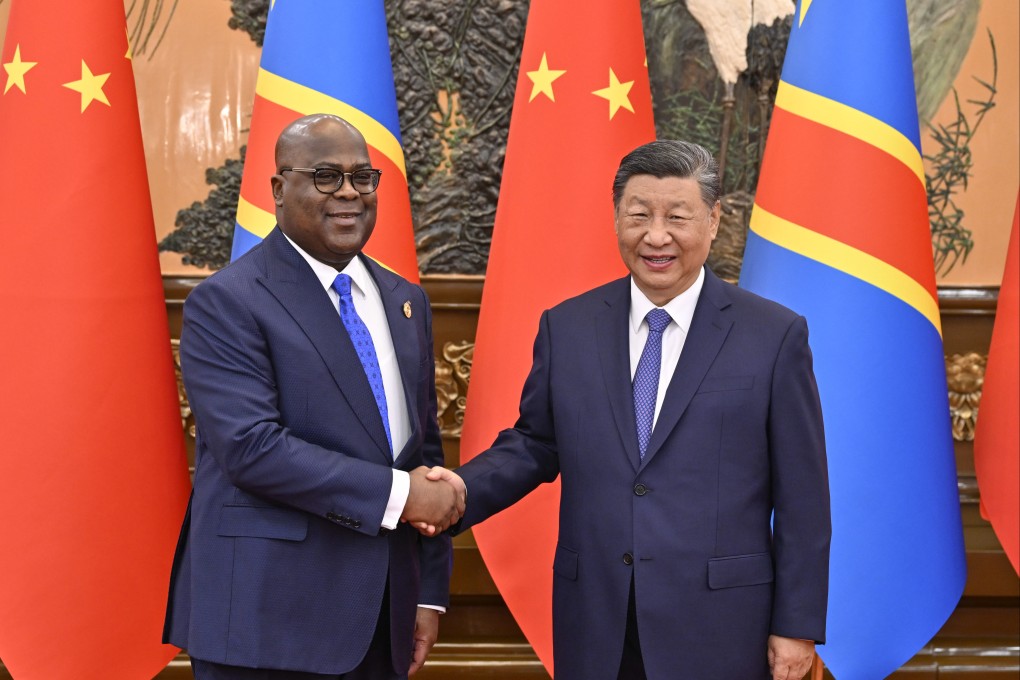 President Xi Jinping with counterpart Félix Tshisekedi from the Democratic Republic of the Congo, the source of more than 60 per cent of China’s cobalt, in Beijing on Monday. Photo: Xinhua