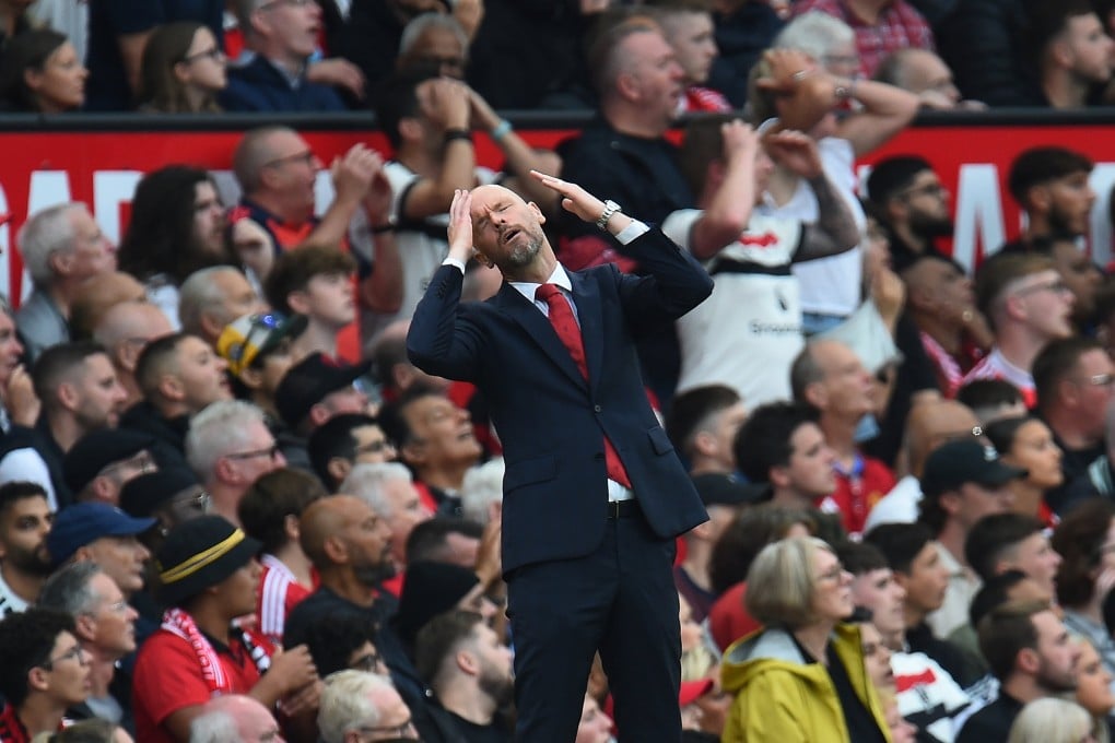 Manchester United manager Erik ten Hag reacts during his side’s game against Liverpool at Old Trafford. Photo: EPA-EFE