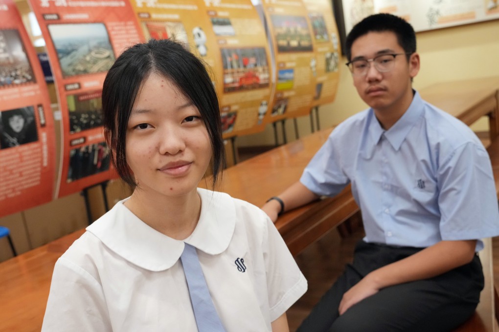 Scientia Secondary School pupils Cao Yuchen (left) and Yang Zimo are among an influx of mainland Chinese students arriving in Hong Kong. Photo: May Tse