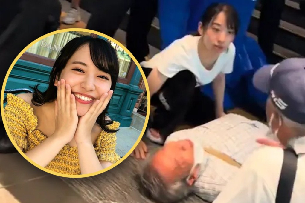 A Japanese man collapses and is rescued by a young woman who is both a medical doctor and a member of an idol group. Photo: SCMP composite/X.com/IG@maika_no_