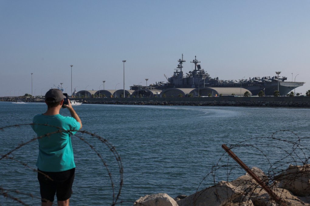 The amphibious assault ship USS Wasp is docked in Limassol port, Cyprus. Turkey has arrested members of a radical nationalist youth movement over attacks on  USS Wasp military staff. Photo: Reuters