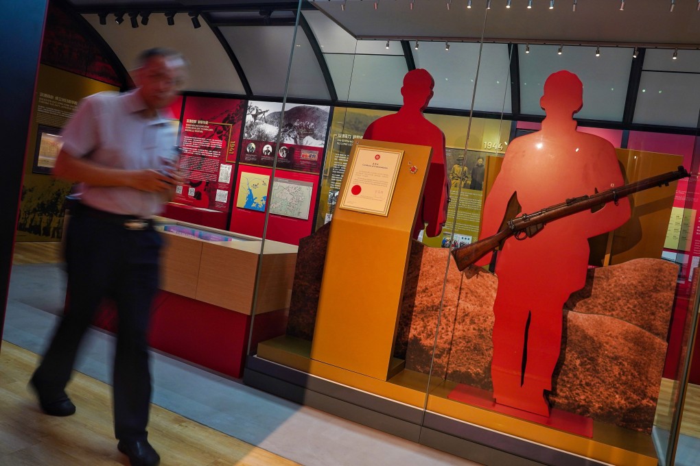 The activities of the East River Column in Shenzhen and Hong Kong are depicted in an exhibit. Photo: Elson Li