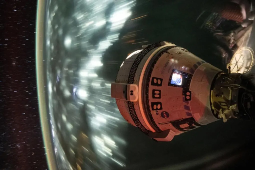 Boeing’s Starliner spacecraft docked to the International Space Station’s Harmony module forward port. Photo: Nasa / TNS