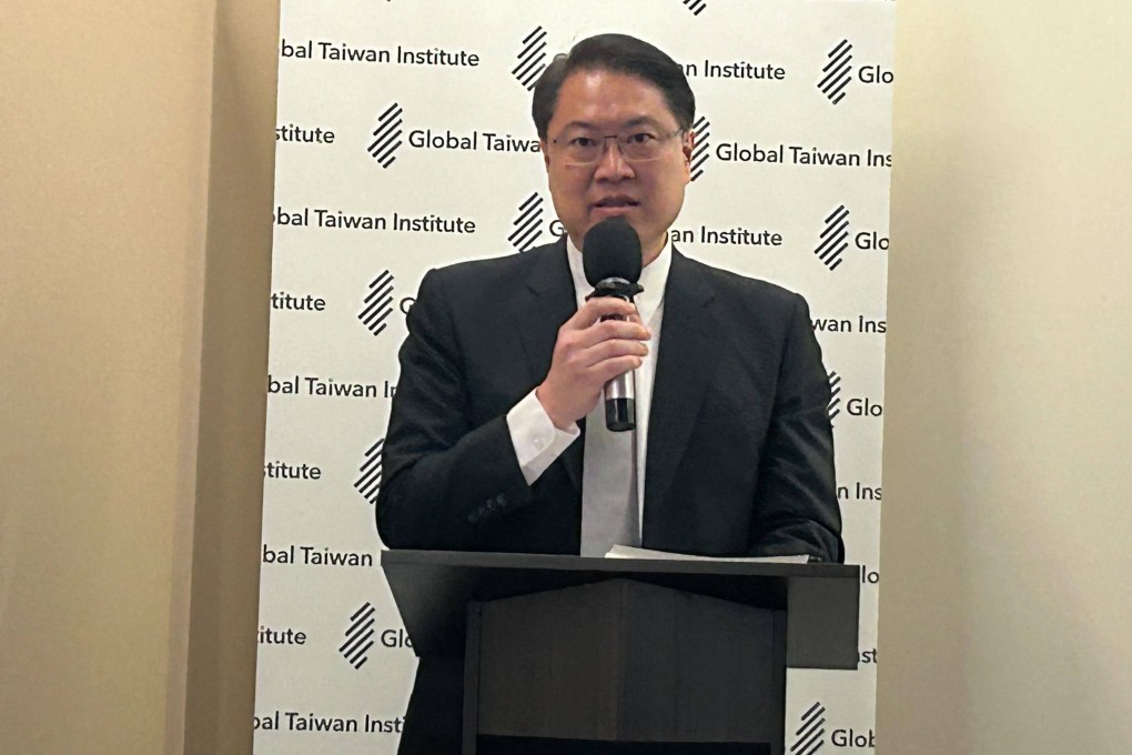 Lin Yu-chang, the No 2 official in Taipei’s ruling Democratic Progressive Party led by William Lai Ching-te, speaks at the Global Taiwan Institute in Washington on Tuesday. Photo: SCMP
