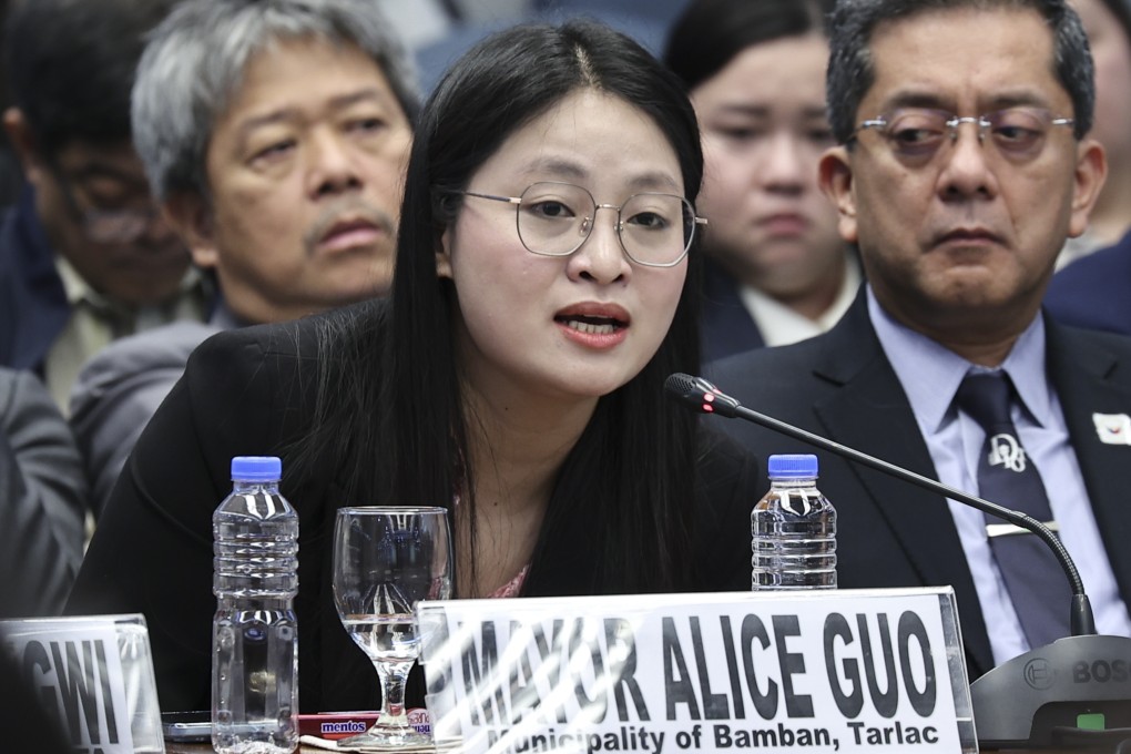 Alice Guo, speaks during a Senate Committee inquiry into the alleged human trafficking and cyber fraud operation in Angeles, Pampanga province on May 22, 2024. Photo: Philippine Senate Social Media Unit via AP