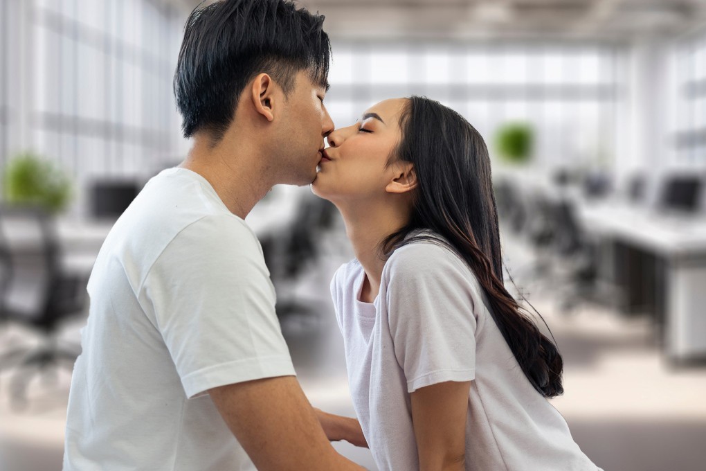 Two colleagues, both in separate marriages, caught kissing in the office, fired but sued the company for wrongful dismissal. Photo: SCMP composite/Shutterstock