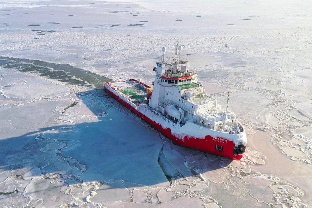 China has sent three icebreakers, including the Zhong Shan Da Xue Ji Di (pictured) to the Arctic amid agreements with Russia to work together on several issues in the region. Photo: SYSU