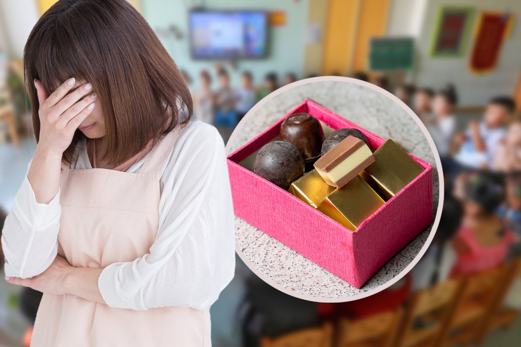 A Chinese kindergarten principal fired for accepting an 85-US-cent chocolate gift from a pupil has sued the school and won. Photo: SCMP composite/Shutterstock