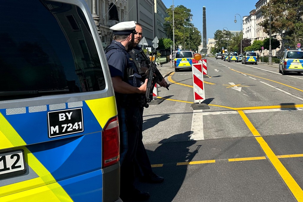 Police secure the area after opening fire on a suspect near the Israeli consulate and a Nazi history museum in central Munich. Photo: Reuters