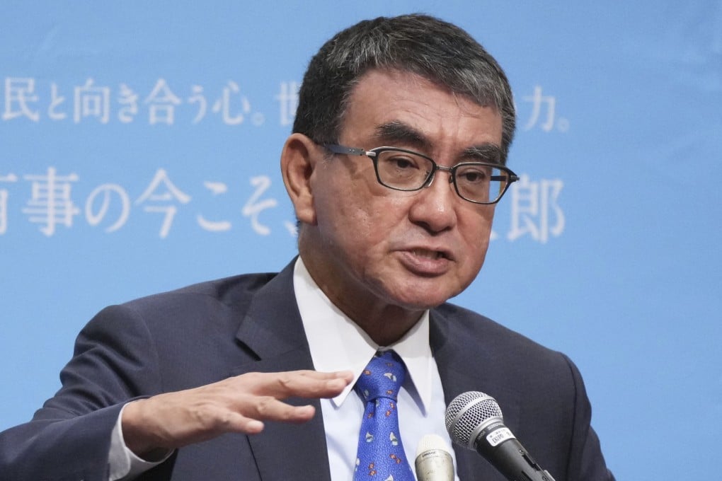 Japan’s Minister for Digital Transformation, Taro Kono, has sparked controversy by suggesting the nation deploy nuclear submarines to counter China’s growing military presence. Photo: Kyodo