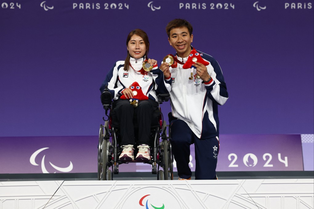 Ho Yuen-kei (left) has now won two gold medals at the Paris Paralympics with victory the Boccia individual and mixed pairs BC3 event at the Paralympic Games.