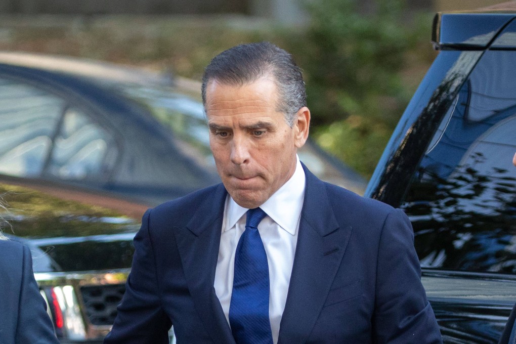 Hunter Biden, son of US President Joe Biden, arrives at court for his trail on tax evasion in Los Angeles on Thursday. Photo: AFP
