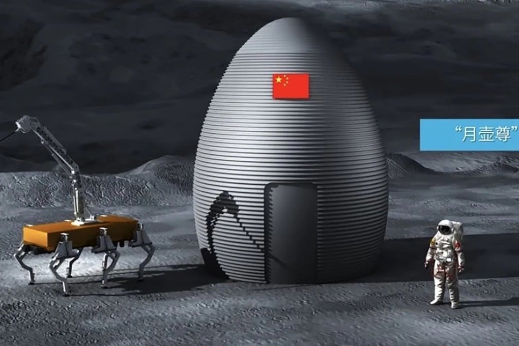 Scientists have put forward a “lunar pot vessel” design for the research base that could be 3D-printed on the moon or assembled there using lunar soil bricks with the help of a robot. Photo: Huazhong University of Science and Technology