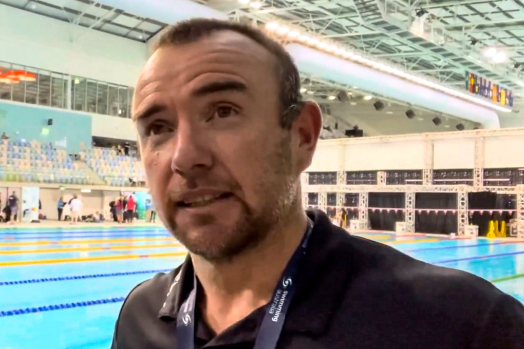 Michael Palfrey was sacked for urging one of his former charges, South Korea’s Kim Woo-min, to victory when there were two swimmers in the Australian team in contention. Photo: Youtube