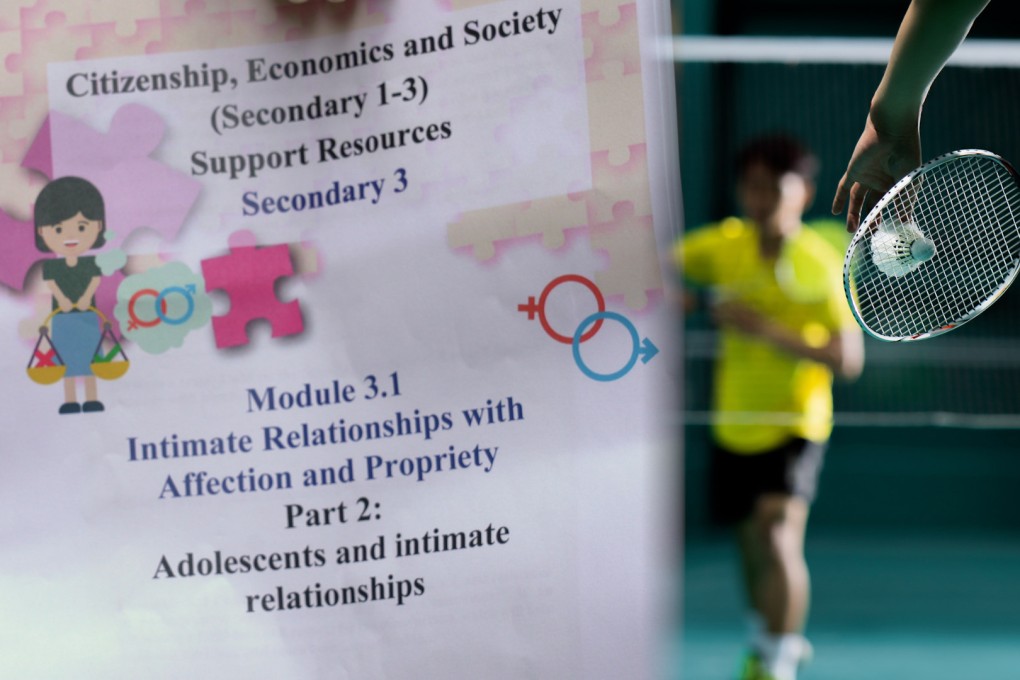 Education Bureau material for secondary students says if a boy and girl have intimate physical contact that induces desire, they should either “leave the scene immediately” or go to play badminton together. Image: SCMP