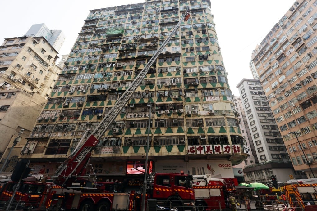 New Lucky House at the junction of Jordan Road and Nathan Road after a fire broke out in April. Photo: Jelly Tse