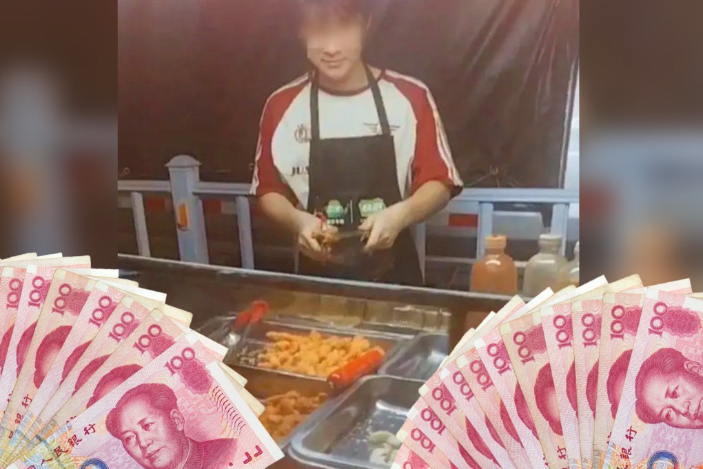 A Chinese mother hoped to teach her son about the value of hard work by having him work at a snack stall but the boy managed to earn an impressive US$1,400 in just 10 days. Photo: SCMP composite/Shutterstock/Douyin