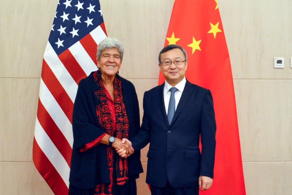 Chinese commerce vice-minister and international trade representative Wang Shouwen with US under secretary of commerce for international trade Marisa Lago, in Tianjin on Saturday. Photo: Handout