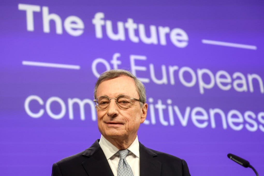 Former European Central Bank chief Mario Draghi has painted a gloomy picture of Europe’s prospects if it does not act urgently to turbo-boost productivity, in his final report on the future of EU competitiveness. Photo: EPA-EFE
