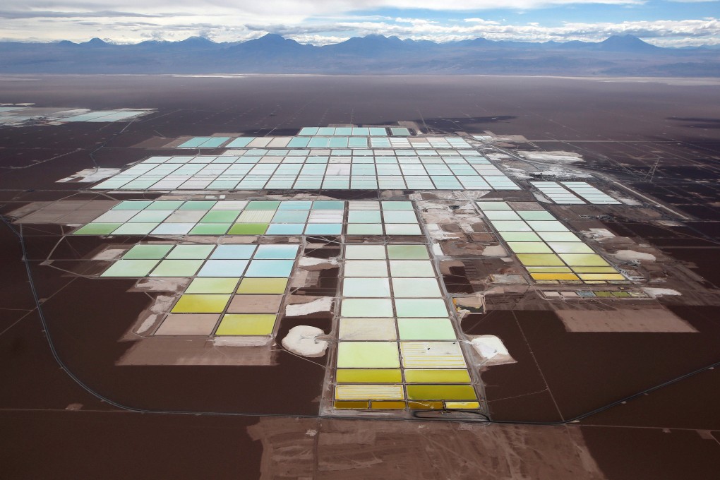 An aerial view shows the brine pools and processing areas of the SQM lithium mine on the Atacama salt flat in the Atacama desert of northern Chile. Photo: Reuters