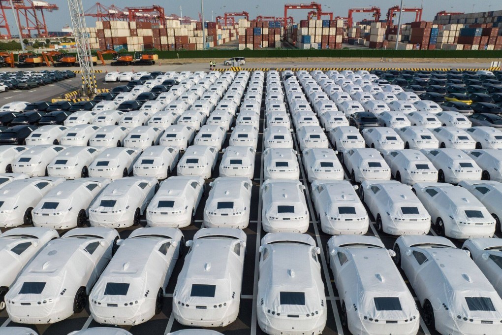 Zeekr electric vehicles by Chinese carmaker Geely Automobile Holdings bound for shipment to Europe in Taicang, Jiangsu province, China, in August. Photo: Bloomberg